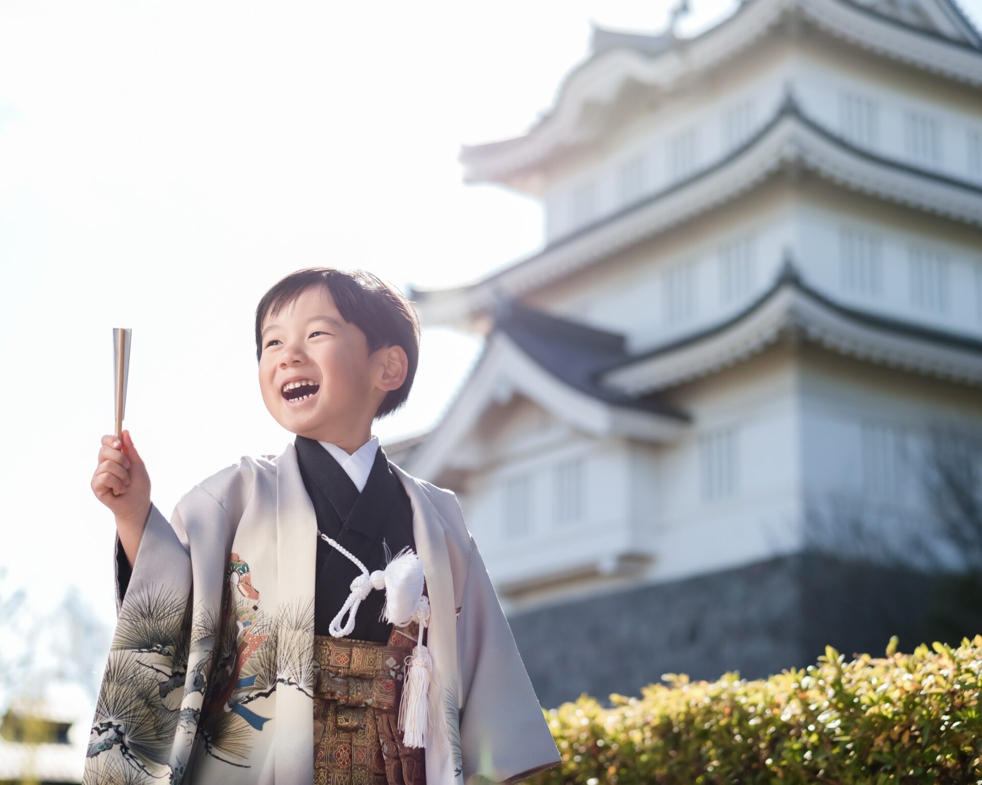 忍城での七五三ロケーション撮影